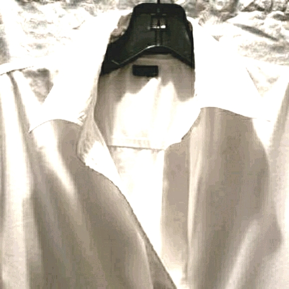 THEORY EGGSHELL SHORT SLEEVE BUTTON DOWN COTTON TOP SZ PM - Picture 4 of 7